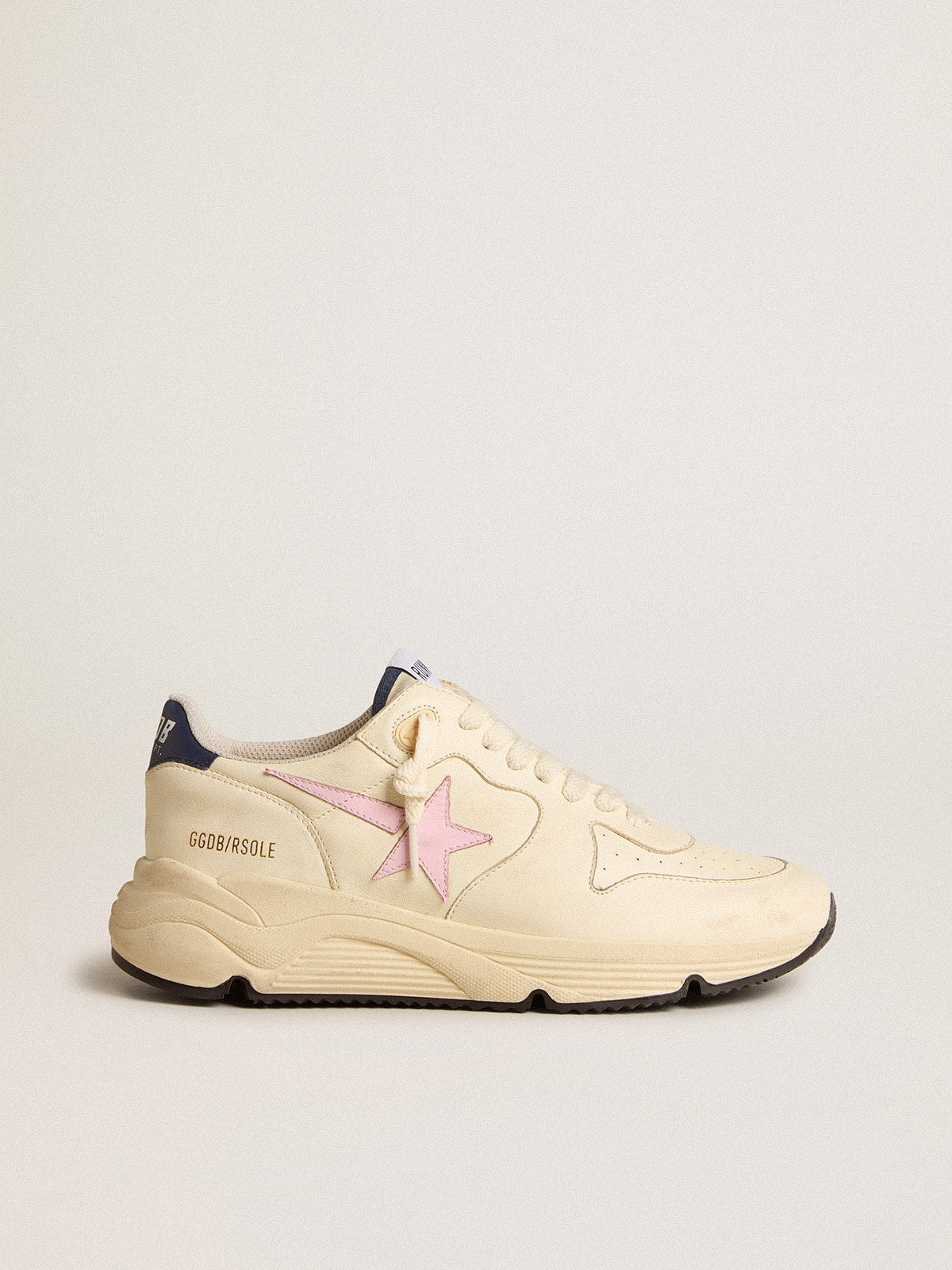Golden Goose Women’s Running Sole In Nappa Leather With Pink Leather Star And Blue Leather Heel Tab - Mind Türkiye