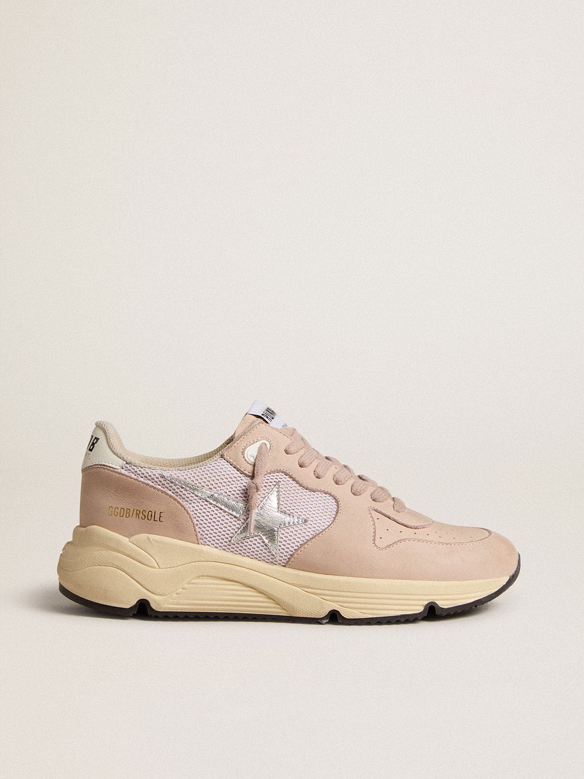 Golden Goose Women’s Running Sole In Mesh And Nubuck With Silver Metallic Leather Star - Mind Türkiye