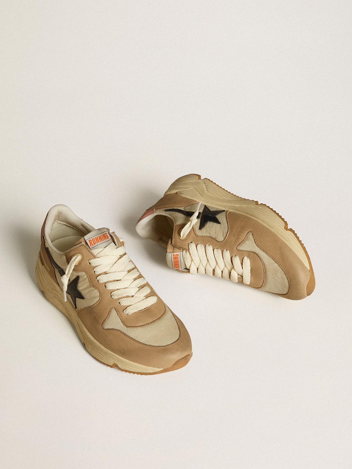 Golden Goose Running Sole Ltd In Nylon And Nubuck With Leather Star And Heel Tab - Mind Türkiye
