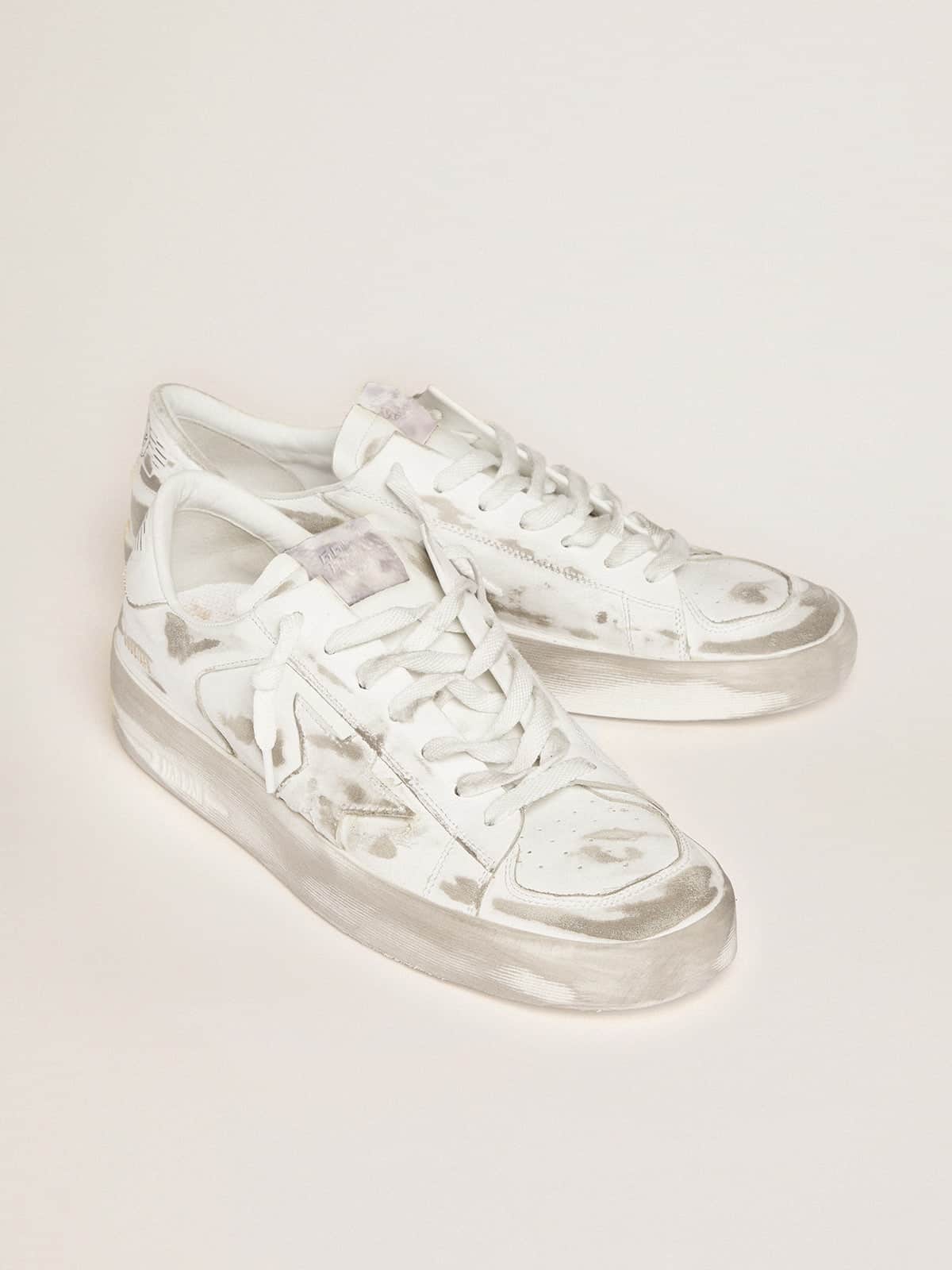 Golden Goose Stardan Sneakers In White Leather With Lived-In Treatment - Mind Türkiye