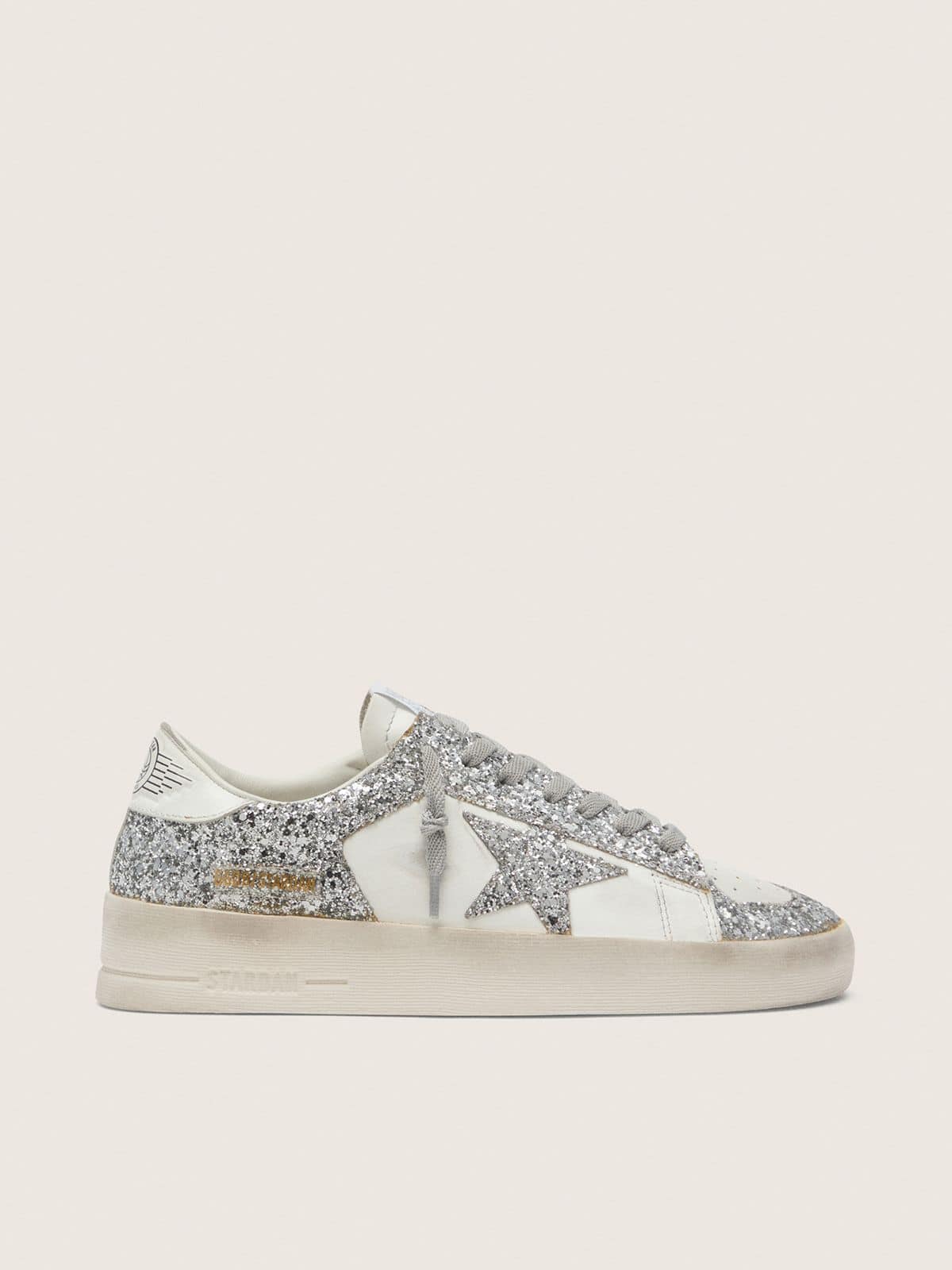 Golden Goose Women’s Stardan In White Leather And Glitter - Mind Türkiye
