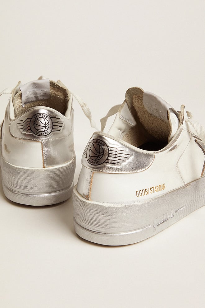 Golden Goose Stardan Sneakers With Silver Metallic Leather Star And Heel Tab - Mind Türkiye