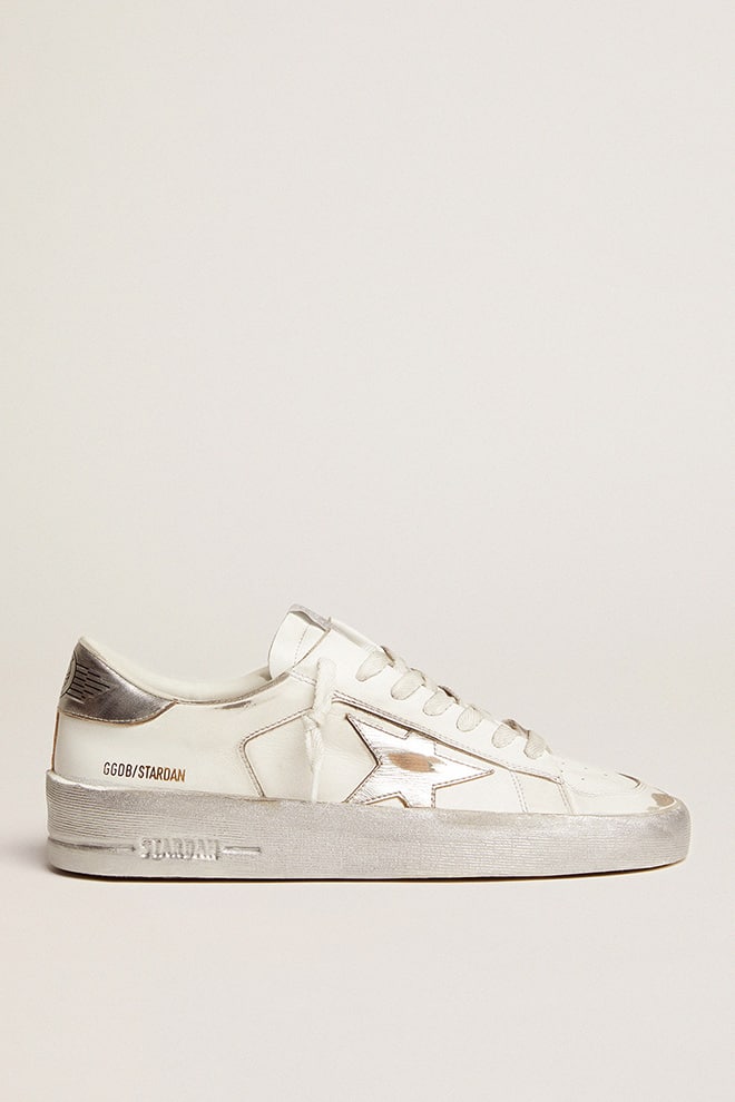 Golden Goose Stardan Sneakers With Silver Metallic Leather Star And Heel Tab - Mind Türkiye
