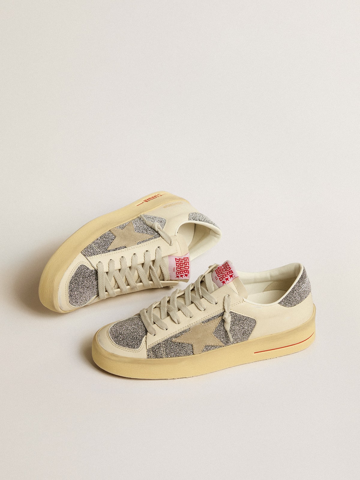 Golden Goose Women’s Stardan In Suede With Sand Star And Silver Swarovski Crystal Inserts - Mind Türkiye