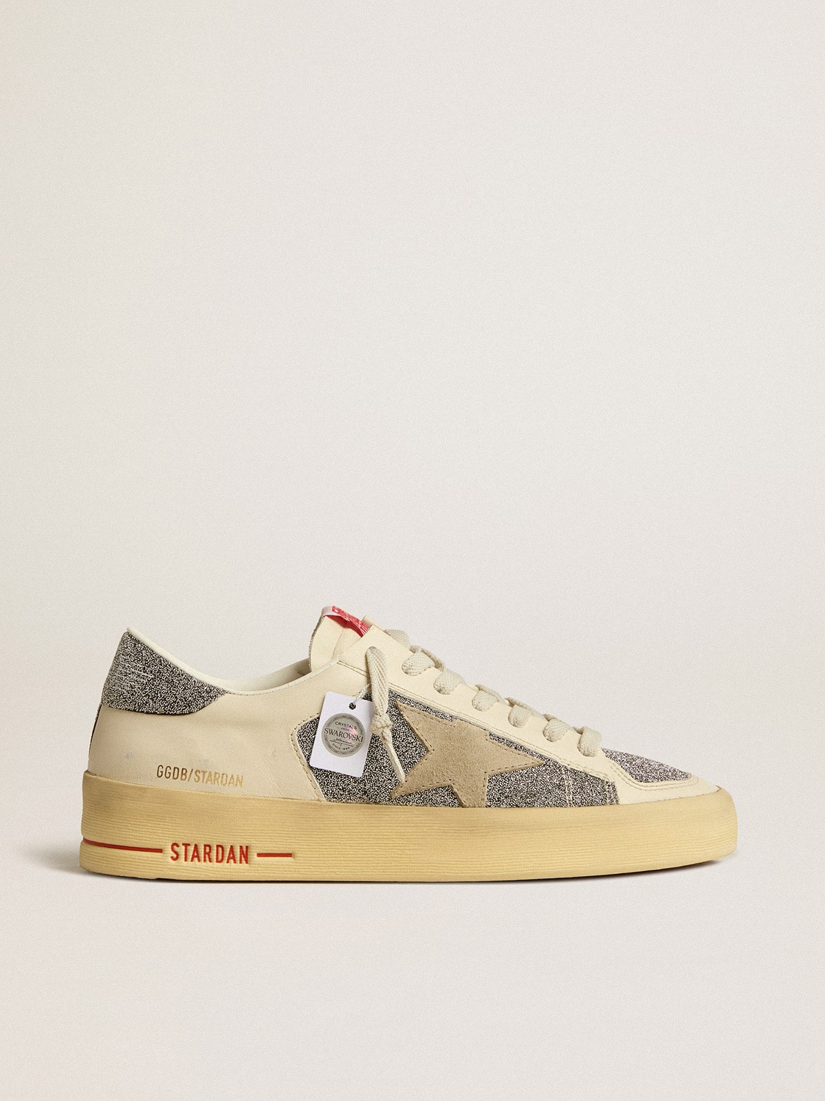 Golden Goose Women’s Stardan In Suede With Sand Star And Silver Swarovski Crystal Inserts - Mind Türkiye