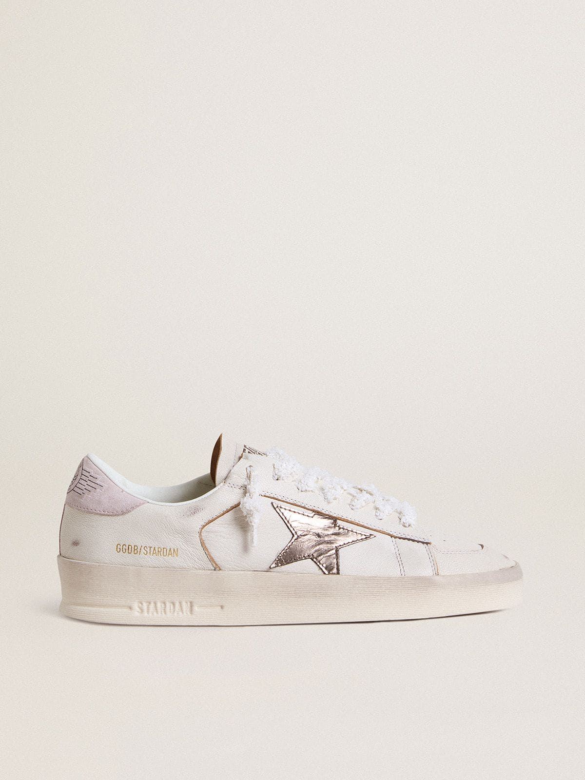 Golden Goose Stardan In Nappa Leather With Metallic Silver Leather Star And Pink Suede Heel Tab - Mind Türkiye