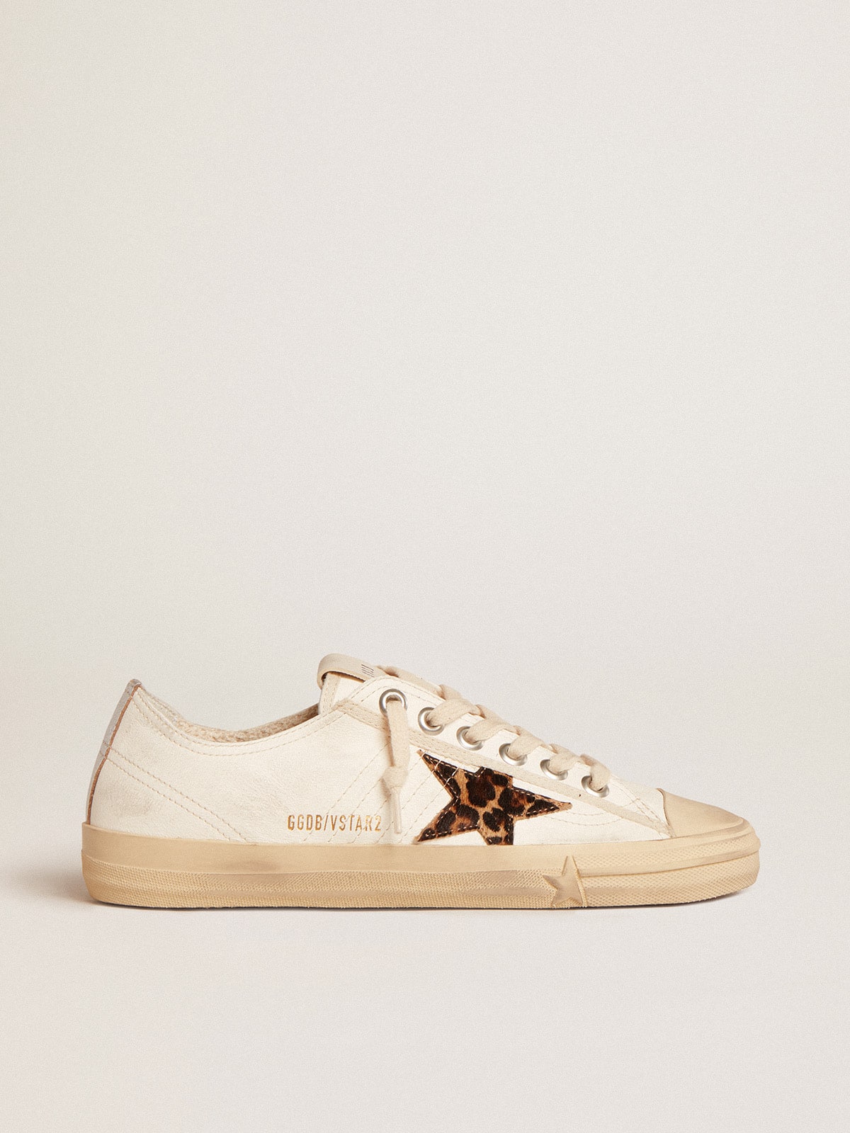 Golden Goose V-Star In Nappa With Pony Skin Star And Silver Heel Tab - Mind Türkiye