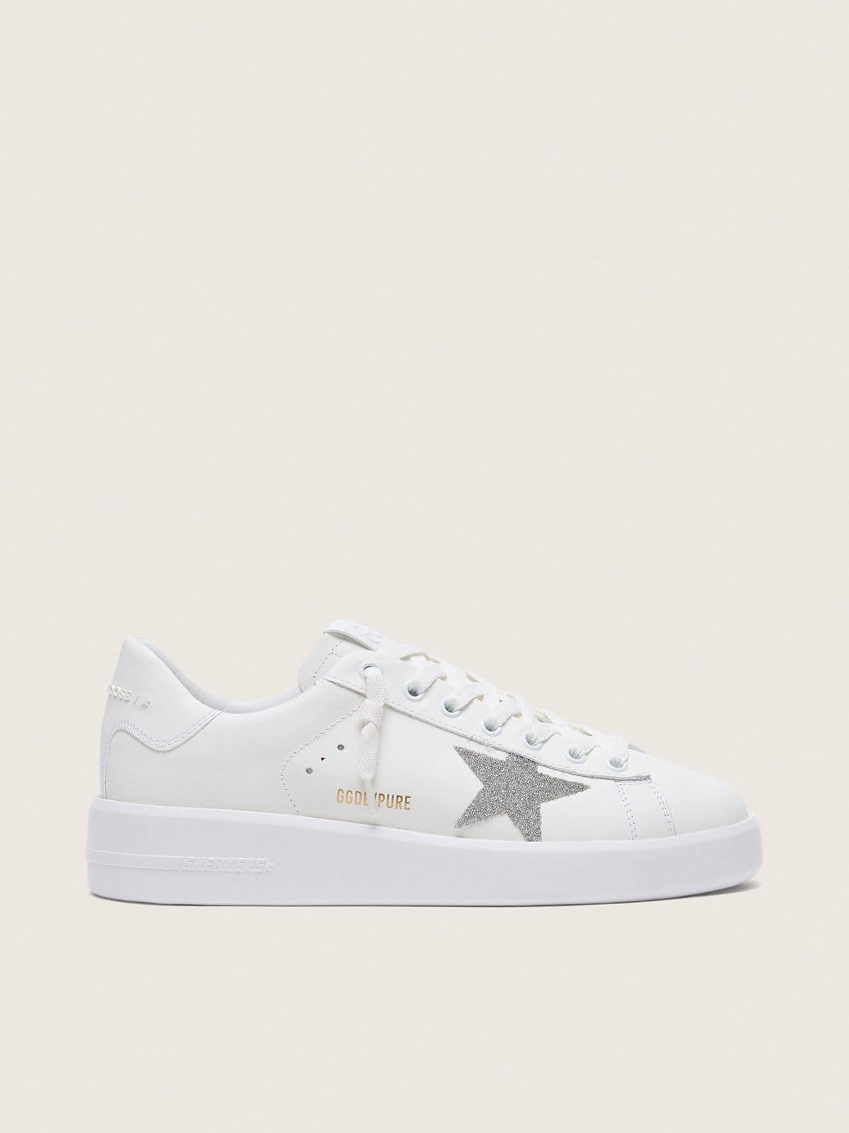 Golden Goose Women’s Purestar In White Leather With Silver Swarovski Crystal Star - Mind Türkiye