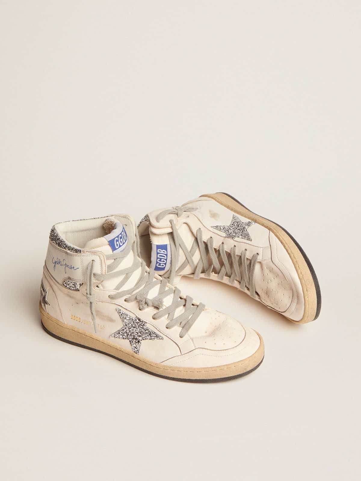 Golden Goose Women’s Sky-Star With Signature On The Ankle And Silver Inserts - Mind Türkiye
