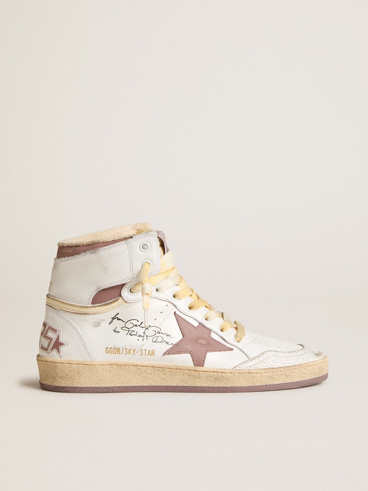Golden Goose Sky-Star In White Leather With Pink Leather Star - Mind Türkiye