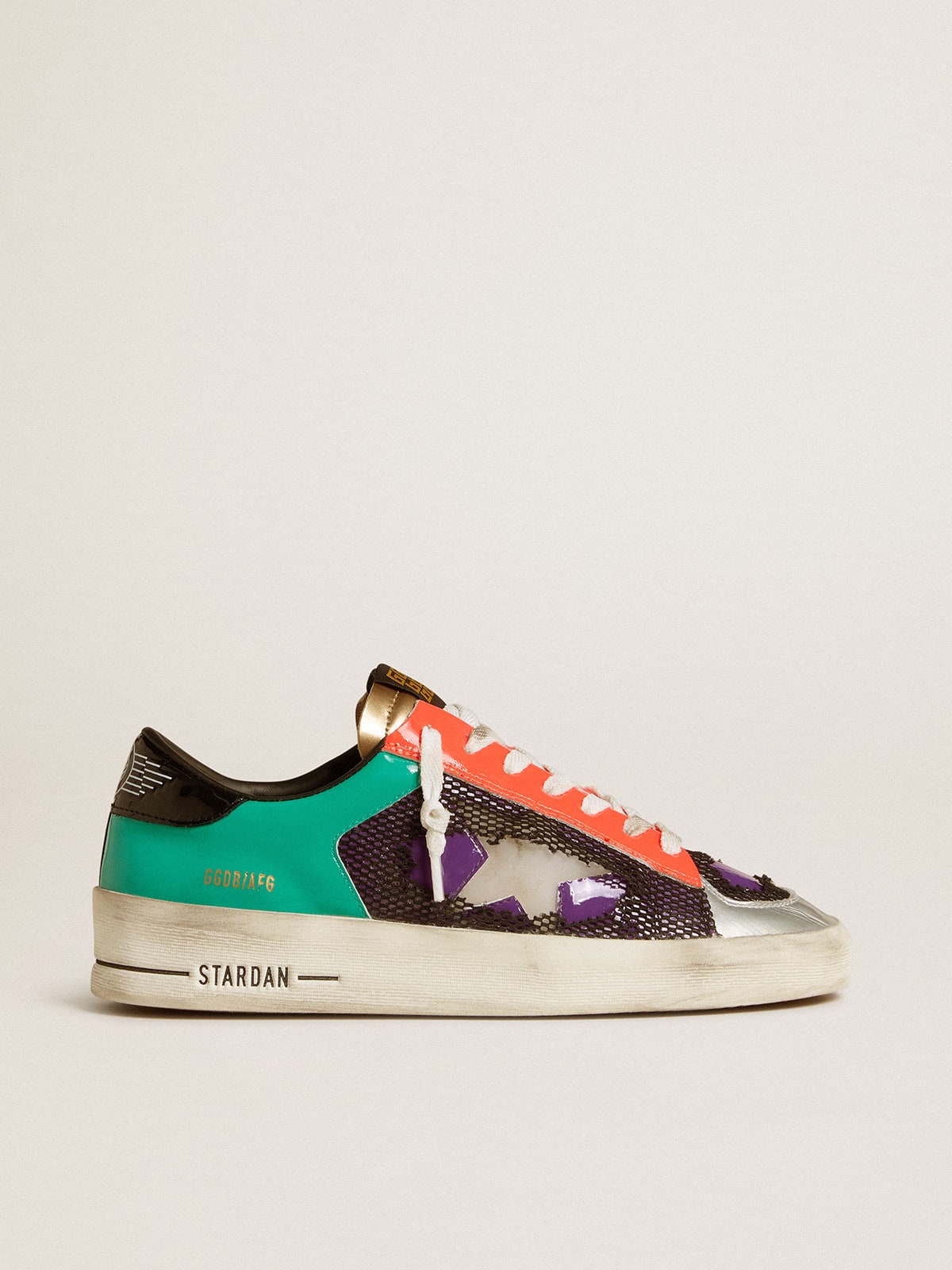 Golden Goose Women’s Stardan Lab In Patent Leather And Mesh With Rubber Star - Mind Türkiye