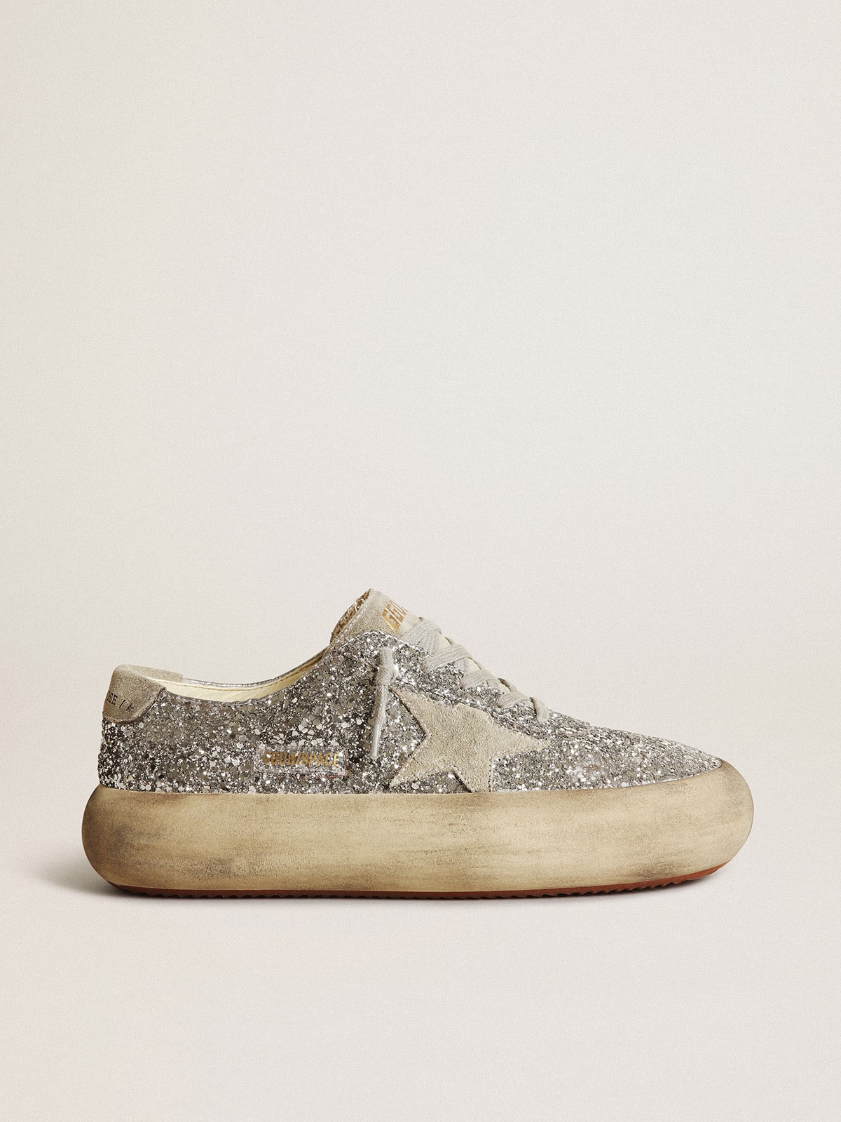 Golden Goose Women’s Space-Star In Silver Glitter With Ice-Gray Star - Mind Türkiye