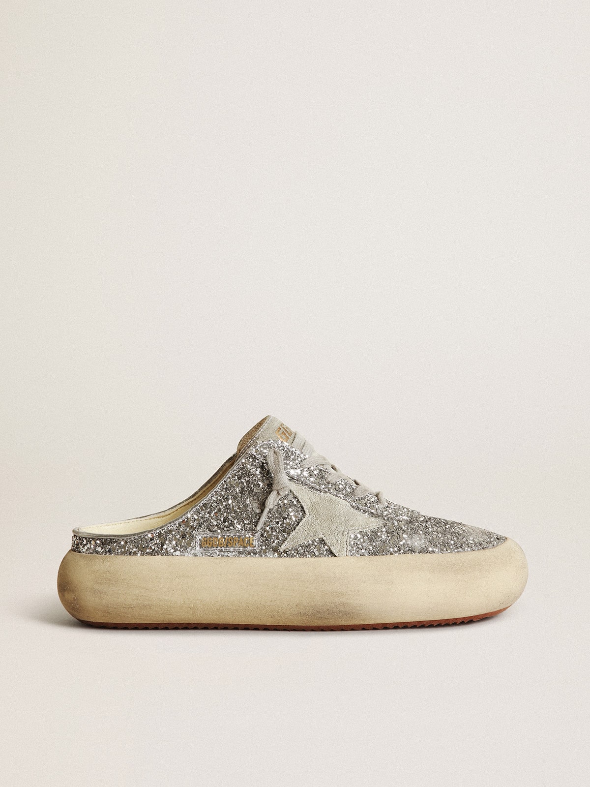 Golden Goose Women’s Space-Star Sabot In Glitter With Ice-Gray Star And Tab - Mind Türkiye