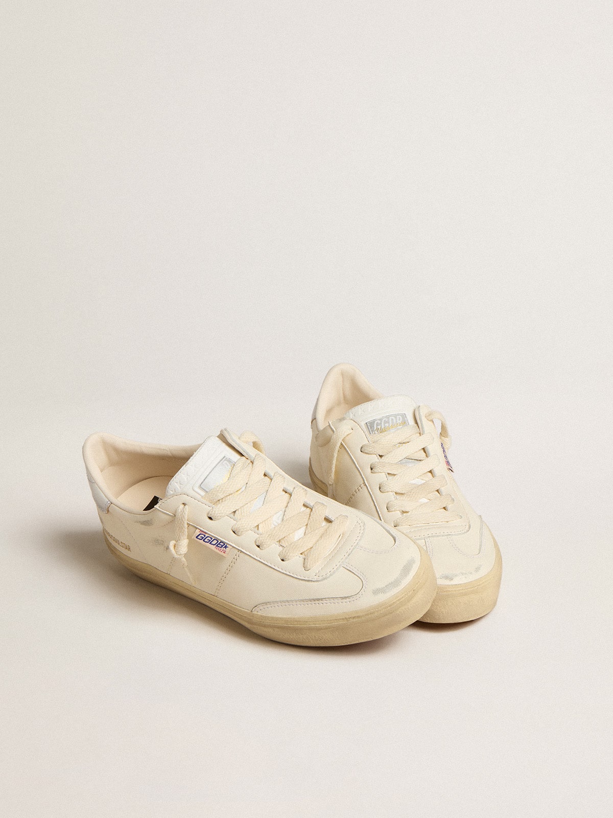 Golden Goose Soul Star In White Nappa With Metallic Silver Leather Heel Tab - Mind Türkiye