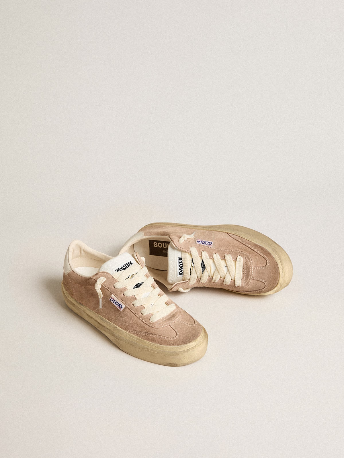 Golden Goose Women’s Soul Star In Pink Suede With Milk-White Leather Heel Tab - Mind Türkiye