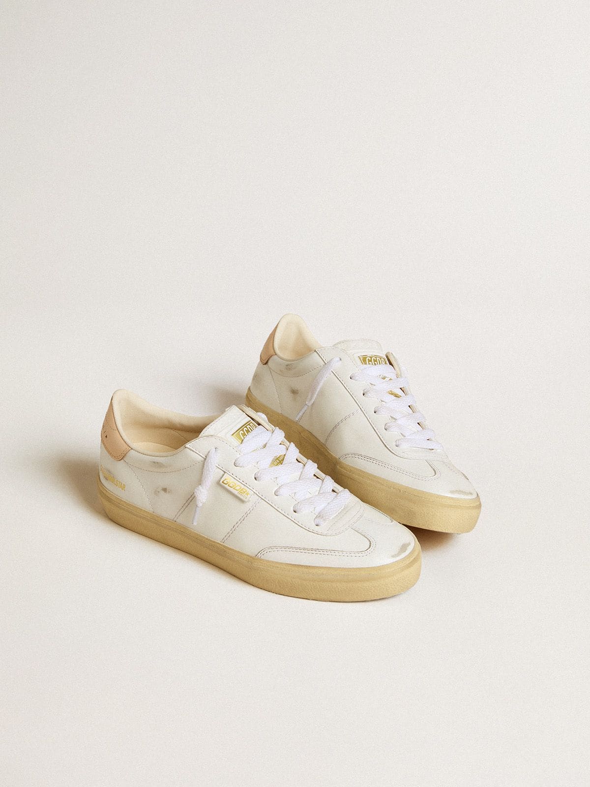 Golden Goose Women’s Soul Star In White Leather With Pink Leather Heel Tab - Mind Türkiye