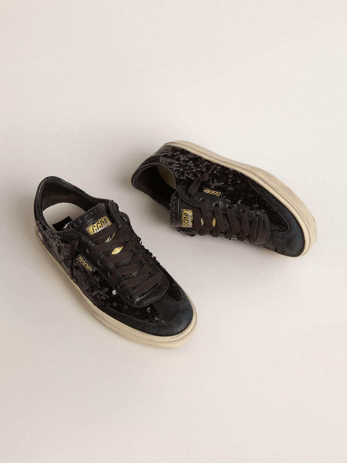 Golden Goose Women’s Soul Star In Black Sequins With Black Suede Heel Tab - Mind Türkiye