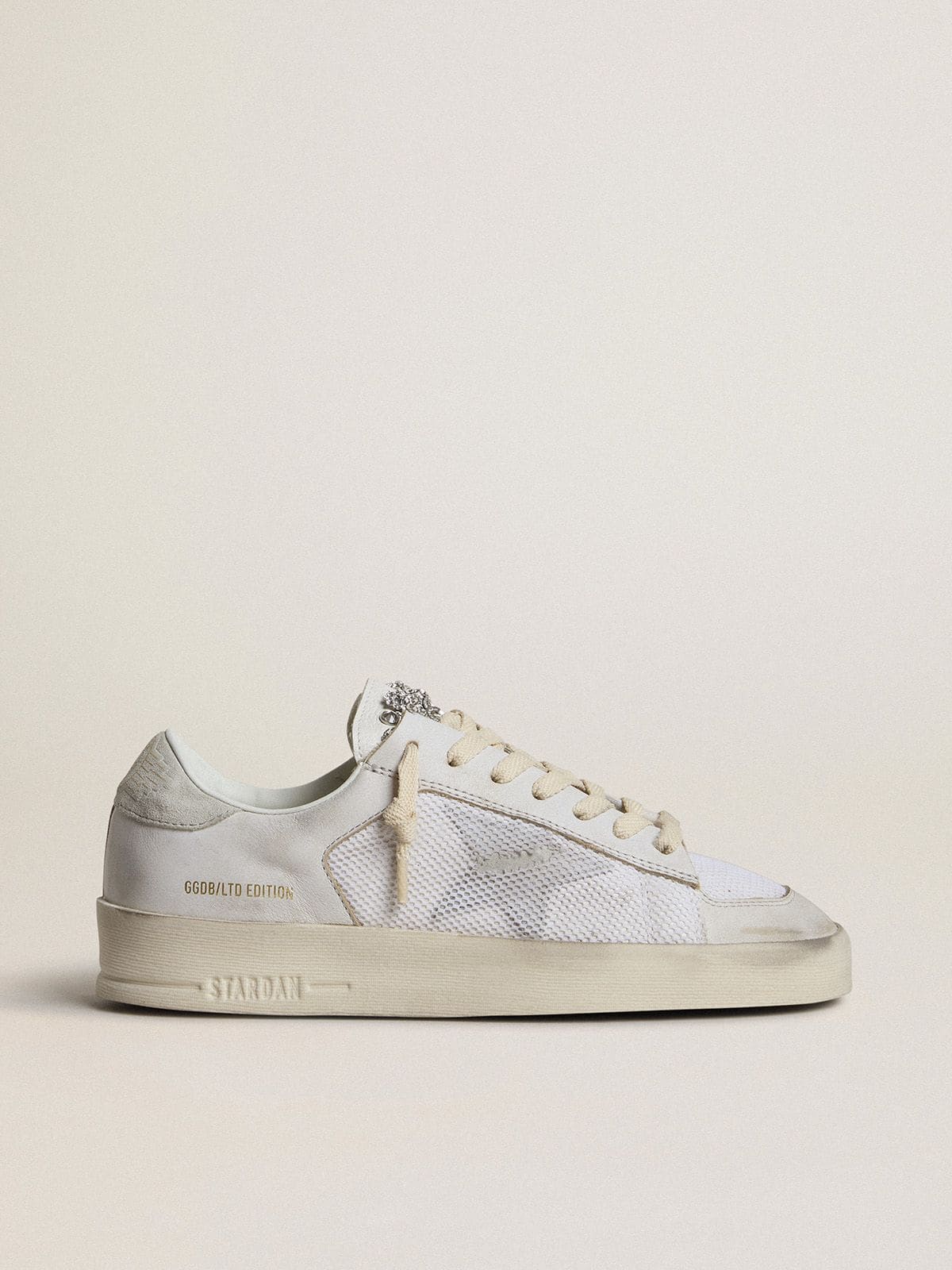 Golden Goose Stardan LTD In White Leather With Star And Heel Tab In Ice-Gray Suede - Mind Türkiye
