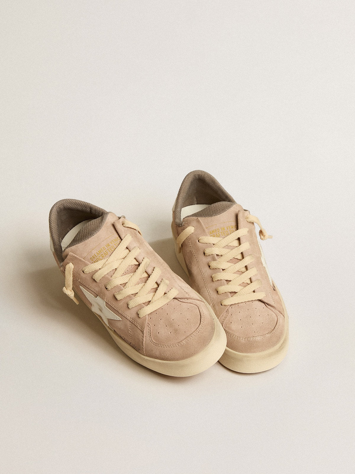 Golden Goose Women’s Stardan In Old Rose Suede With White Leather Star And Heel Tab - Mind Türkiye