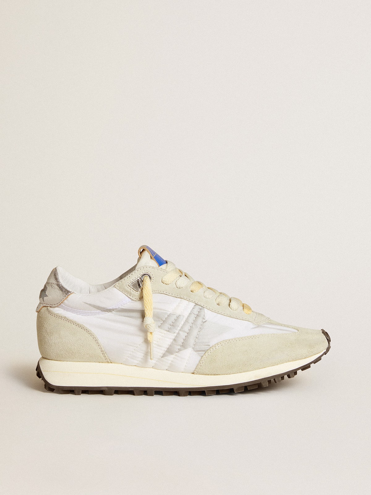 Golden Goose Women’s Marathon With White Nylon Upper And Silver Star - Mind Türkiye