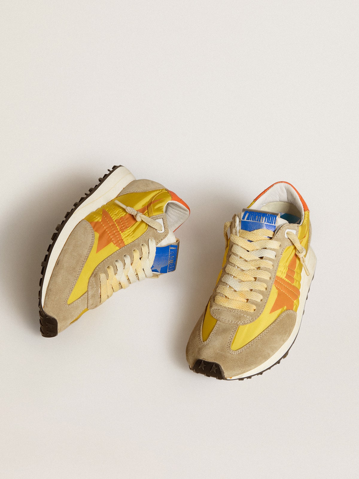 Golden Goose Women’s Marathon With Yellow Nylon Upper And Orange Star - Mind Türkiye