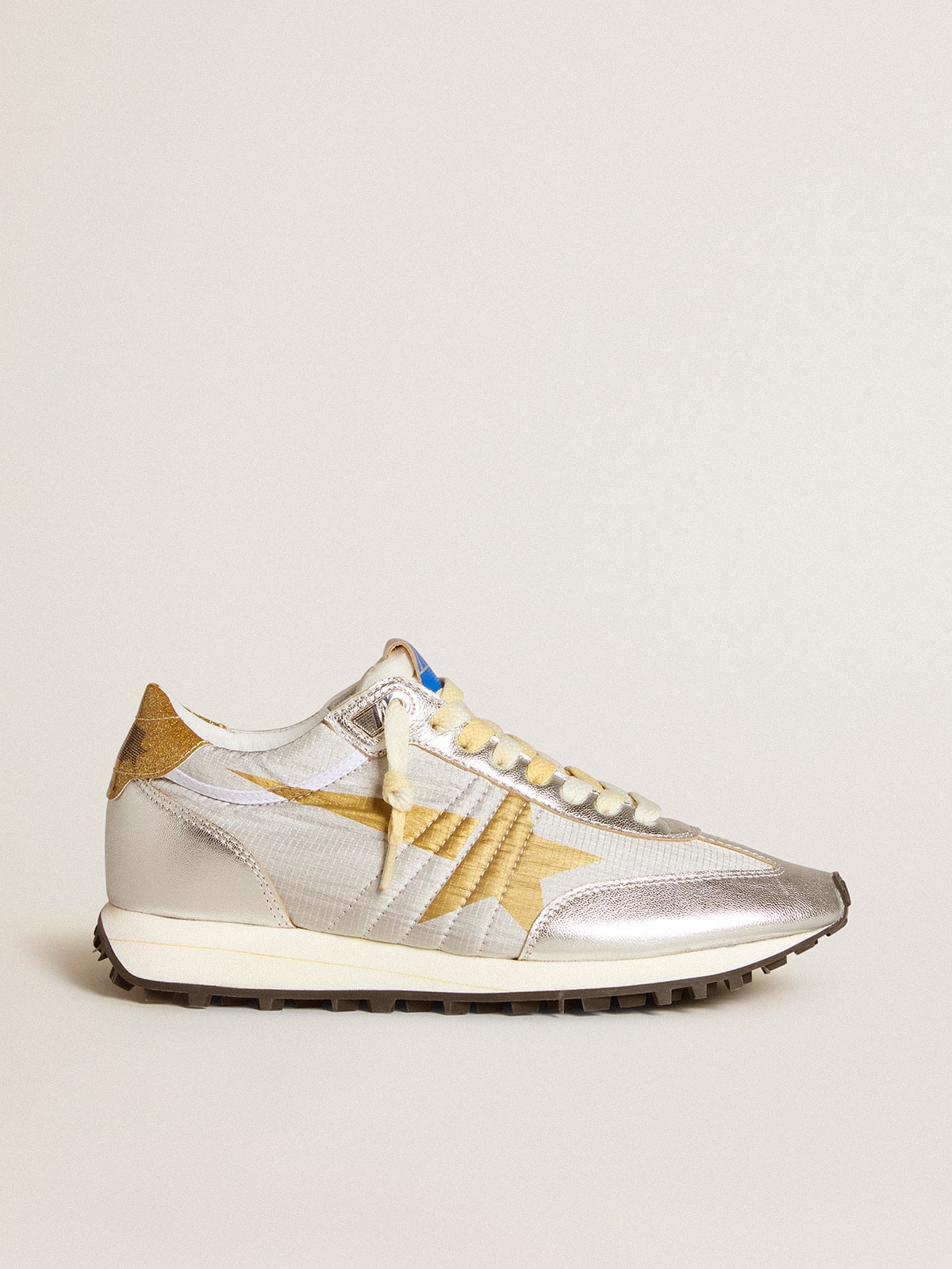 Golden Goose Women’s Marathon With Silver Ripstop Nylon Upper And Gold Star - Mind Türkiye