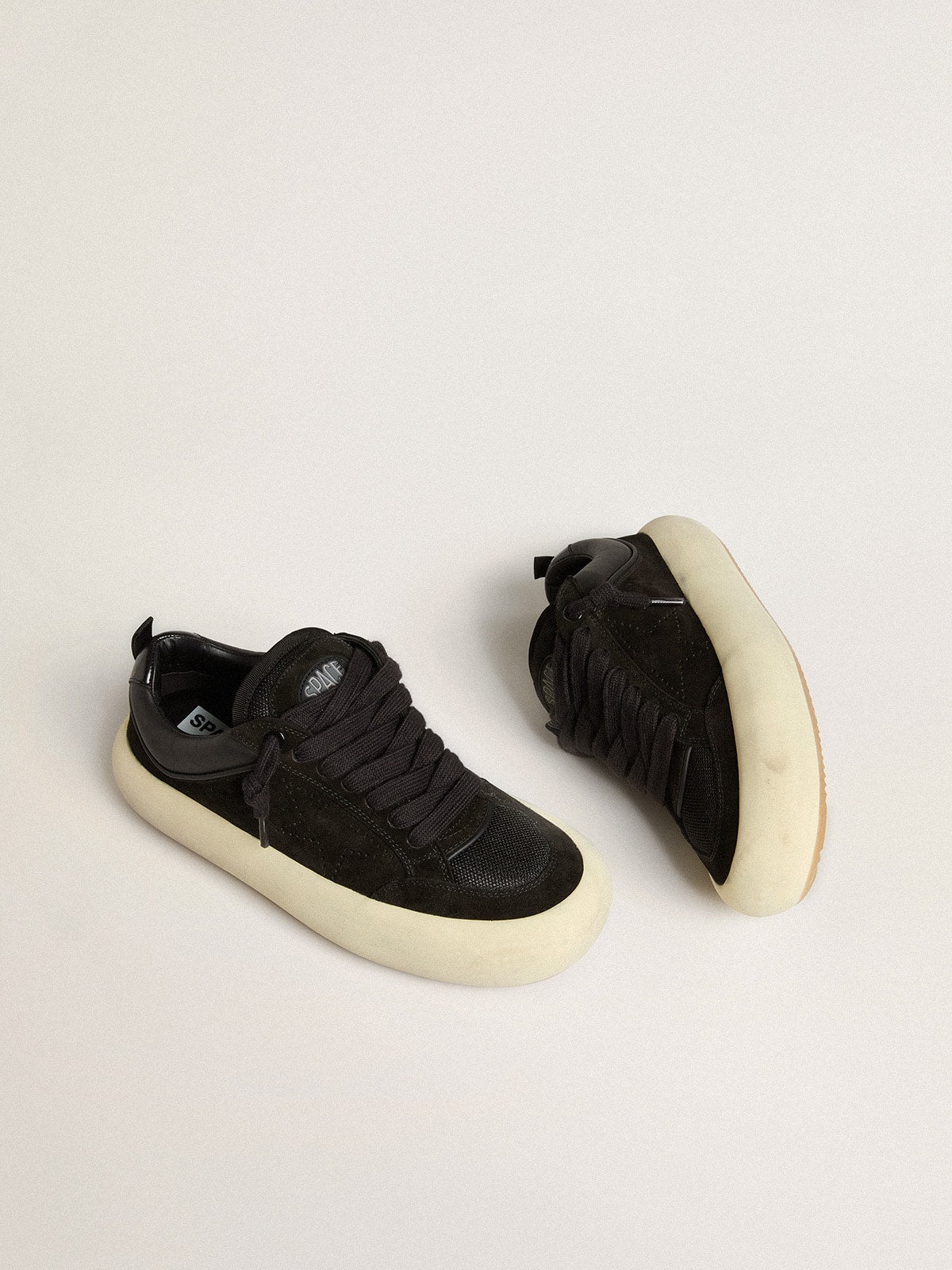 Golden Goose Women’s Space-Star Cube In Black Suede With Perforated Star - Mind Türkiye