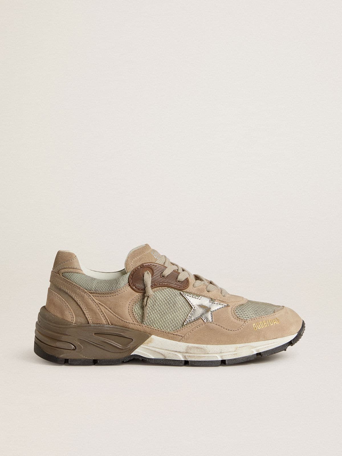 Golden Goose Women’s Dad-Star In Beige Mesh And Suede With Silver Leather Star - Mind Türkiye