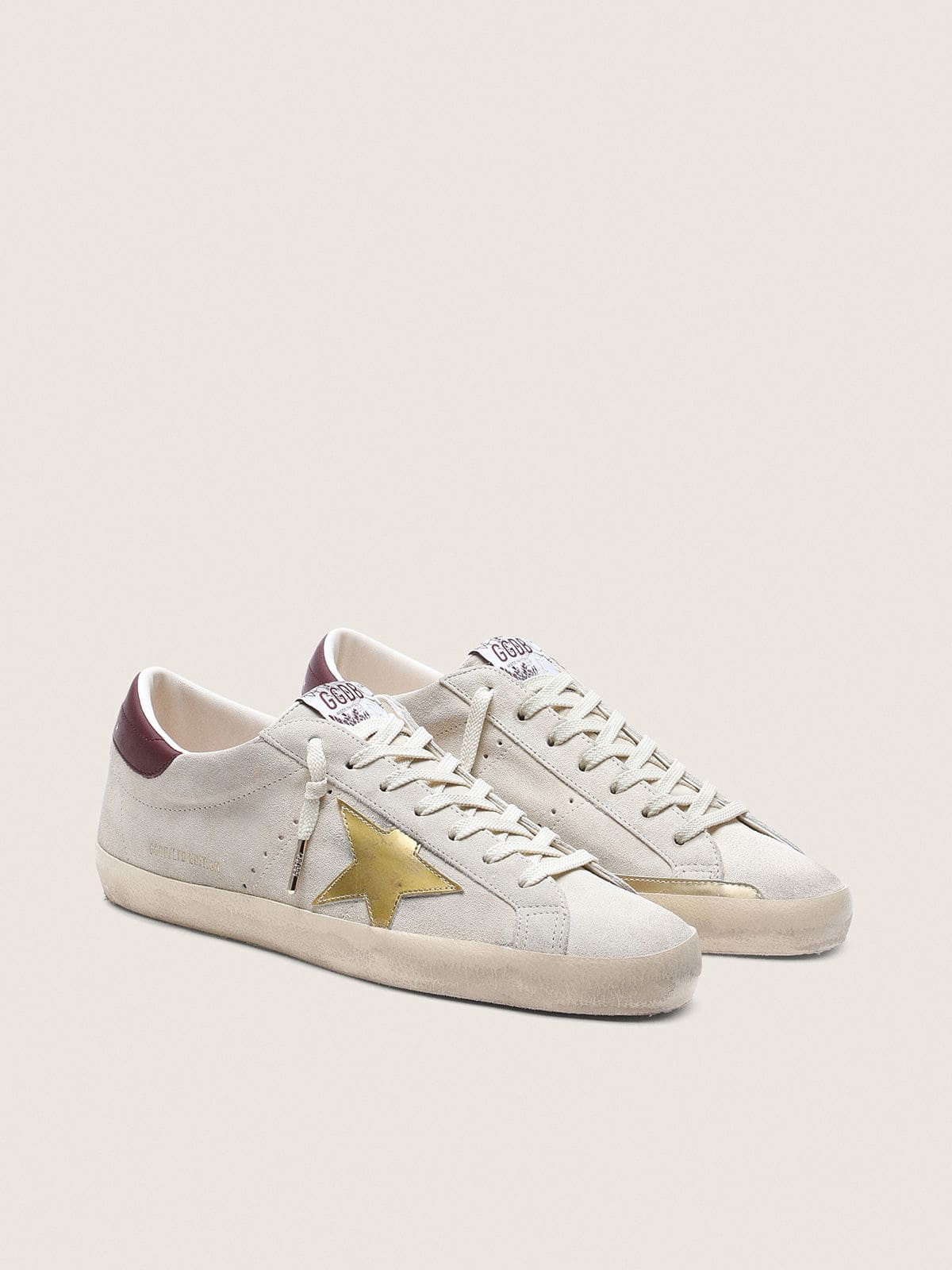 Golden Goose Women’s Super-Star CNY In Ivory Suede With Metallic Leather Star And Leather Heel Tab - Mind Türkiye