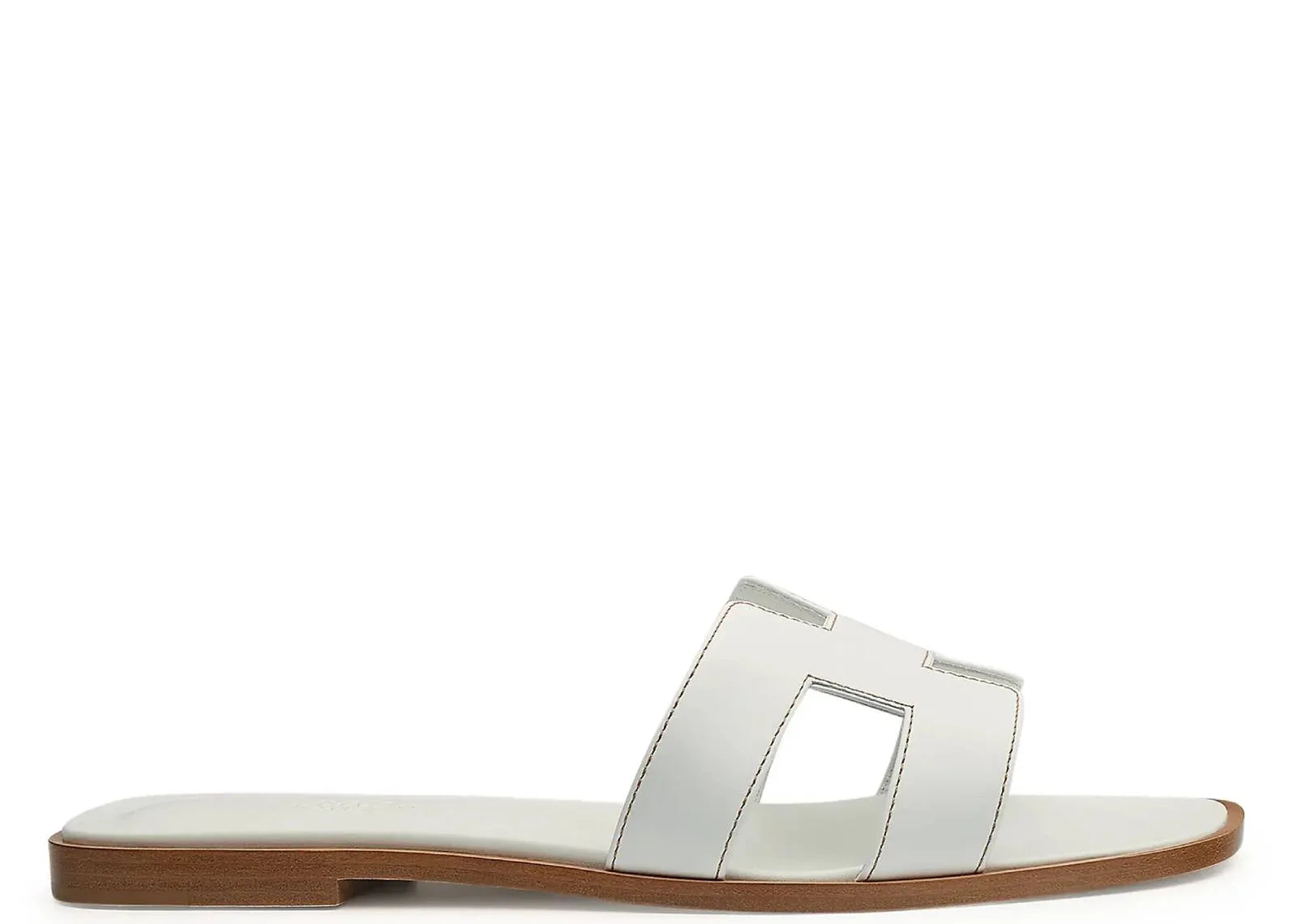Hermes Oran Sandal Blanc Box Calfskin Leather - Mind Türkiye