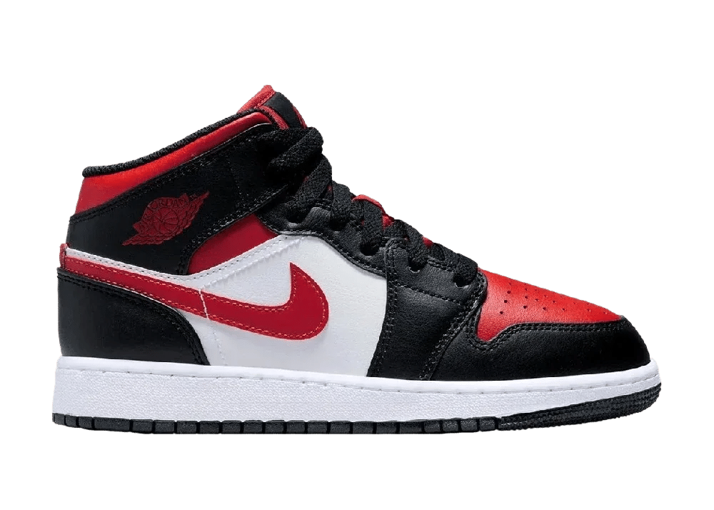 Nike Air Jordan 1 Mid Black Fire Red (GS)