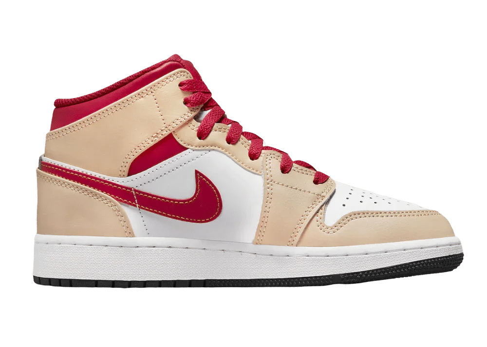 Nike Air Jordan 1 Mid Light Curry Cardinal (GS) - Mind Türkiye