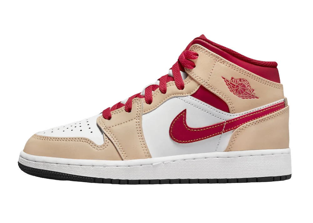 Nike Air Jordan 1 Mid Light Curry Cardinal (GS) - Mind Türkiye