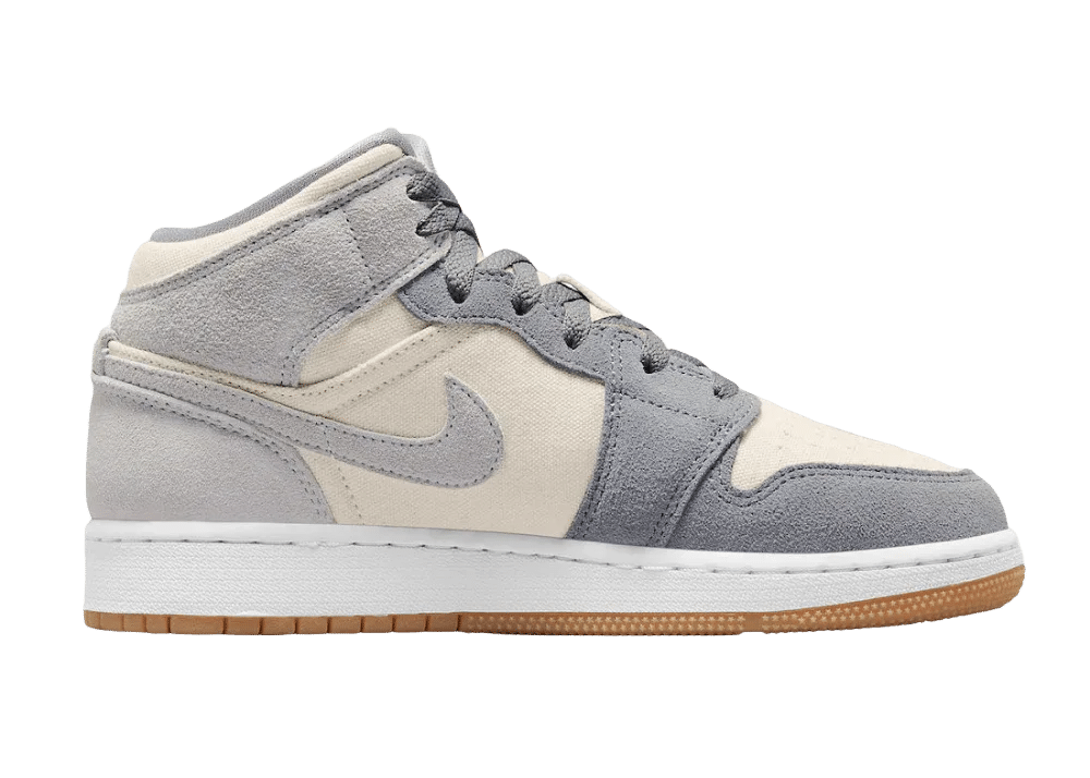 Nike Air Jordan 1 Mid SE Coconut Milk Particle Grey (GS) - Mind Türkiye