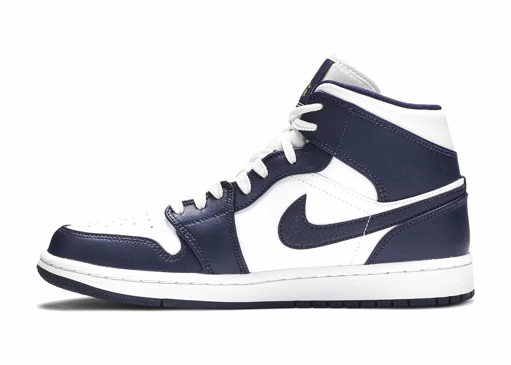 Nike Air Jordan 1 Mid White Metallic Gold Obsidian - Mind Türkiye