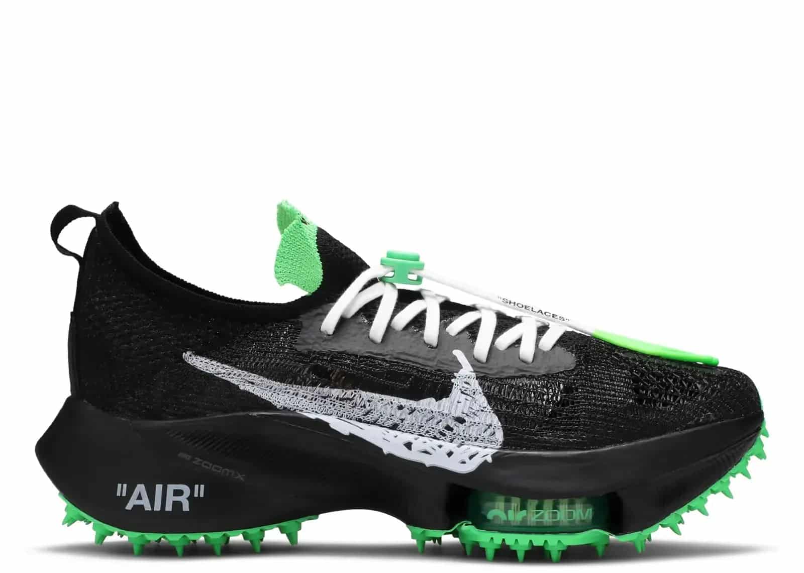 Nike Air Zoom Tempo Next Flyknit Off-White Black Scream Green