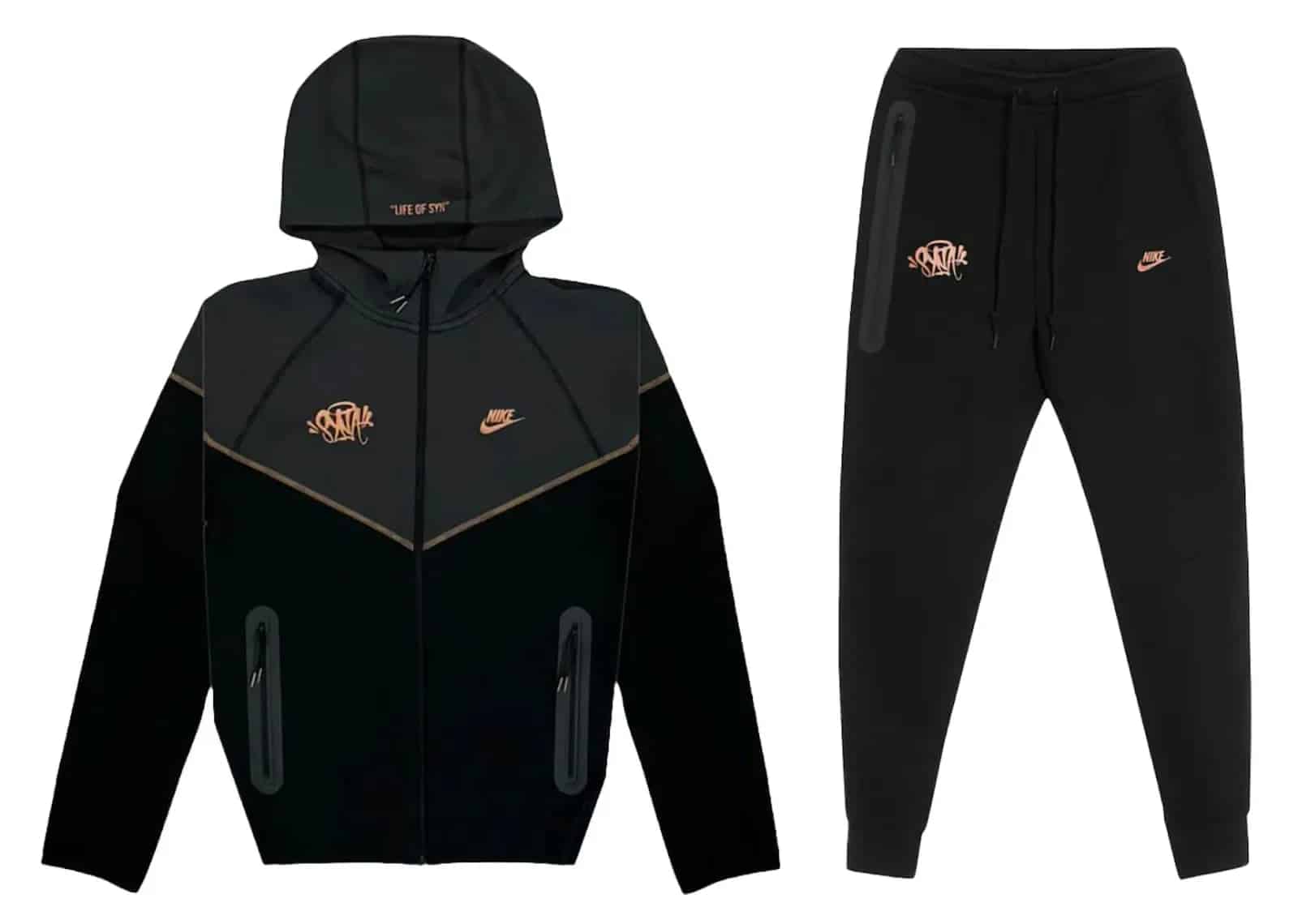 Nike Sportswear x Central Cee Tech Fleece Hoodie & Joggers Set Black - Mind Türkiye