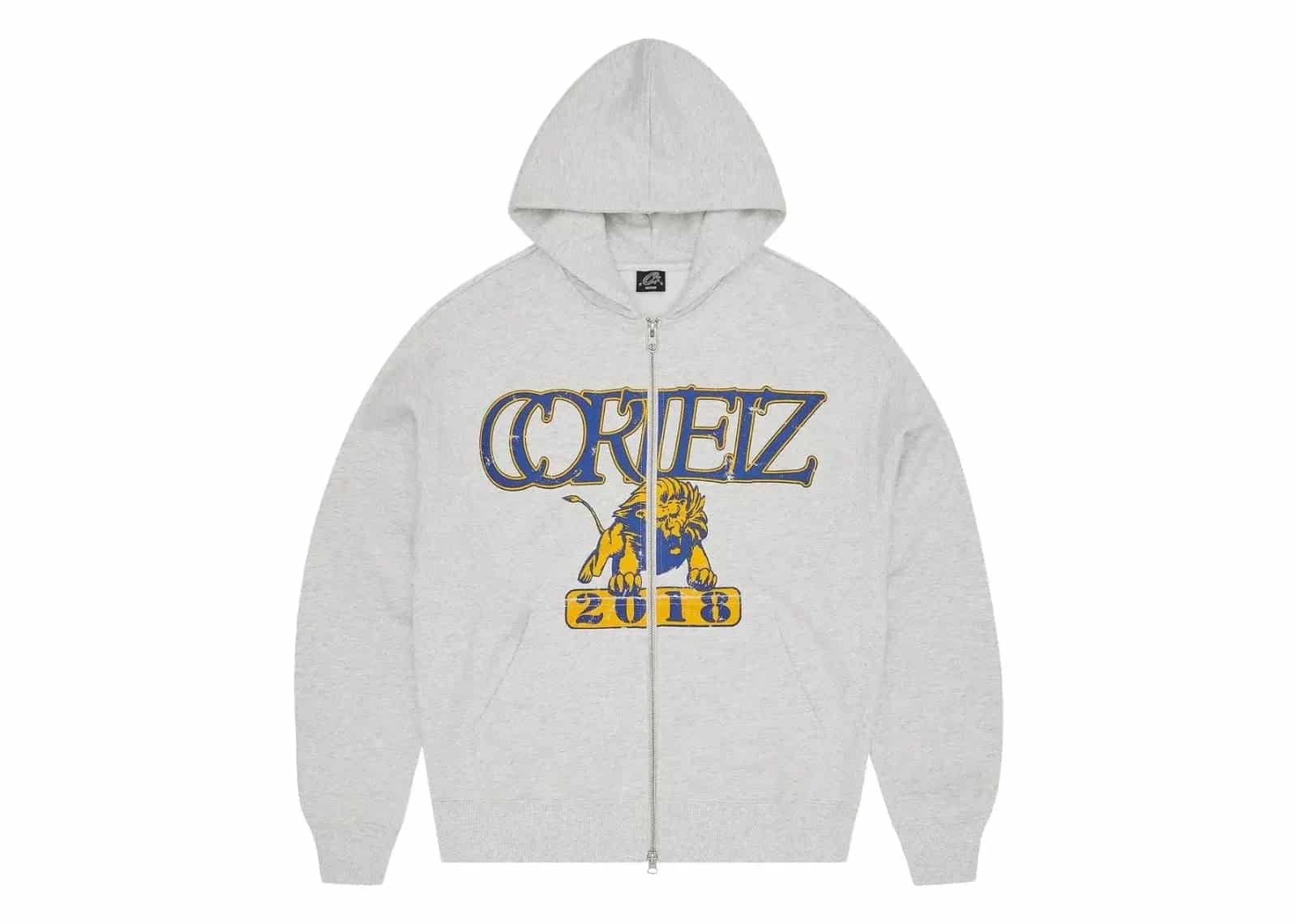 Corteiz Lion Boxy Zip Hoodie Light Heather - Mind Türkiye
